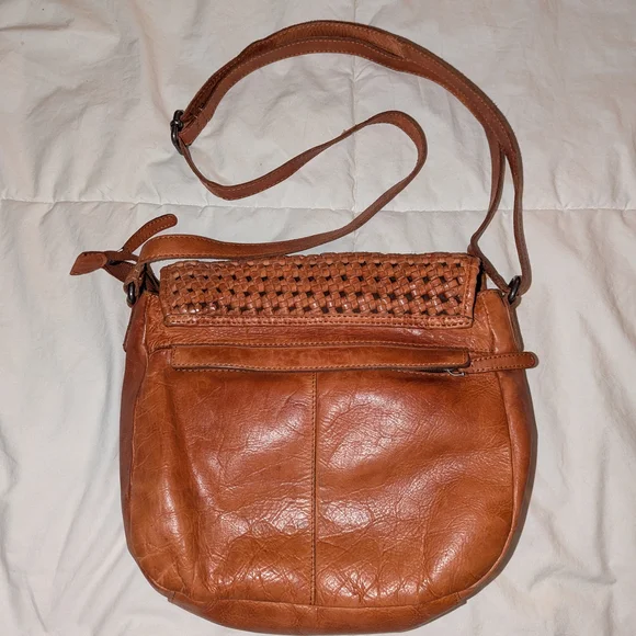 Vilenca Holland Elegant Woven Leather Crossbody Bag in Brown - Picture 6 of 9